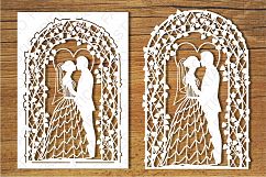 Wedding card SVG files for Silhouette Cameo and Cricut. Clipart PNG transparent included. Product Image 1
