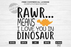 Rawr... Means I Love You In Dinosaur Design for T-Shirt, Hoodies, Mugs and more Product Image 1