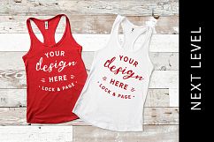 Red Next Level 1533 Mockup Vest Women&#039;s Apparel Flat Lay Product Image 1