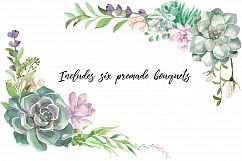 Watercolor Succulents and Greenery Product Image 3