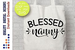 Blessed Nanny SVG Blessed nana svg Mothers Day SVG Product Image 1