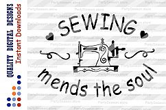 Sewing mends the soul SVG Inspiration svg Sewing Room decor Product Image 2