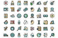 Nanotechnology icons set vector flat Product Image 1