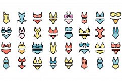 Swimsuit icons set vector flat Product Image 1
