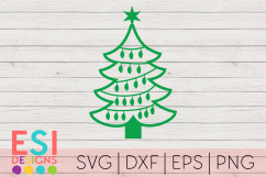 Christmas Tree Outline With Lights | SVG DXF EPS PNG Product Image 1