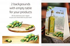 Watercolor olives and olive oil set Product Image 7
