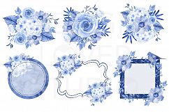 Watercolor BLUE FLOWERS design Product Image 2