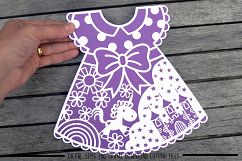 Unicorn dress paper cut SVG  DXF  EPS files Product Image 4