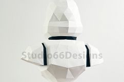 Star Wars, Stormtrooper, Papercraft Stormtrooper Helmet, Paper Statue, Home Decor, 3D papercraft model, Rogue One, Last Jedi, lowpoly DIY Product Image 3