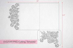 tri fold wedding invitation, svg dxf laser cut template Product Image 7