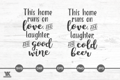 This Home Runs On Good Wine and Cold Beer SVG Set Product Image 1