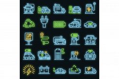 Electrical refueling icons set vector neon Product Image 1