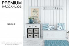 Coastal Style Entrance Hall with Throw Pillows Mockup Set Product Image 10