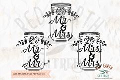 Mr &amp; Mrs, mr &amp; mr, mrs &amp; mrs split monogram SVG,DXF,PNG,EPS Product Image 1