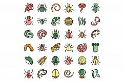 Parasite icons set vector flat Product Image 1