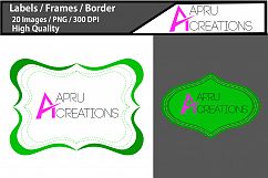 green label vector cut file SVG / label high qualitySVG / frames SVG/ borders / printable high quality designs / hand drawn frames / commercial use Product Image 2