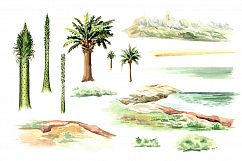 Prehistoric world. Watercolor bundle Product Image 5