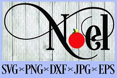 Noel Christmas ornament SVG, PNG, DXF, EPS JPG Holly Berries Product Image 1