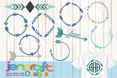 Boho Arrow SVG Monogram Frames Svg, Eps, Dxf, Png Product Image 3