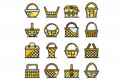 Wicker icons set vector flat Product Image 1