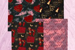 valentine digital papers floral roses papers Product Image 4