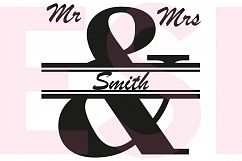 Mr &amp; Mrs Split Ampersand Monogram Design Product Image 1