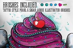 Cupcake Tattoo Style Vector Product Image 2