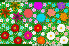 Seamless floral patterns set. Product Image 1
