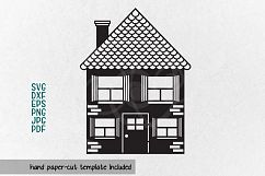 house svg home svg building cut file papercutting template Product Image 2