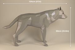 Papercraft Wolf, Paper Wolf, Game of Thrones, Direwolf DIY, Animal Trophy, Paper Dog, Paper Animals, Paper Statue, Home Decor, XXL Low Poly Product Image 5