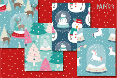 Snowglobes paper and clipart set Product Image 5
