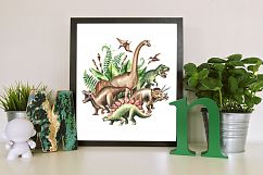 Prehistoric world. Watercolor bundle Product Image 10