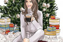 Fashion illustration - Christmas Girl 6 - Light Skin Product Image 3