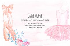 Watercolor Ballet Shoes, Ballet Dress, Tutu Illustration Product Image 5