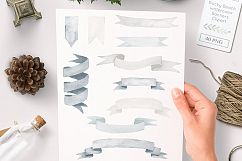 Photoshop Brushes Watercolor Ribbons with bonus clipart Product Image 2