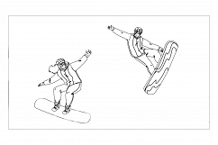 Snowboarding Sport People On Snowy Mountain Vector Product Image 1