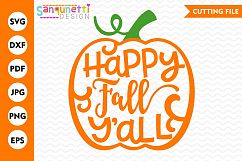 Happy Fall Y&#039;all SVG, Fall svg, Autumn svg Product Image 1