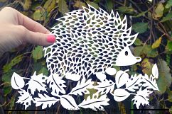 Hedgehog paper cut SVG  DXF  EPS files Product Image 2