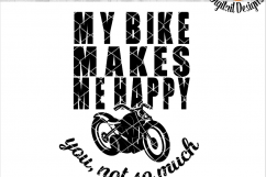 Motorcycle SVG - png - eps - dxf - ai - fcm - Biker SVG - Silhouette - Cricut - Scan N Cut - Biker Hair SVG Product Image 1
