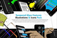 Tempered Glass Features Illustrations &amp; Icons Pack Product Image 1