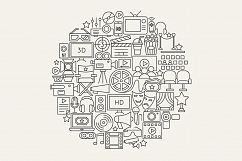 Cinema Line Art Icons Product Image 4