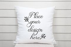 White pillow mockup cushion template summer nautical mock up Product Image 1