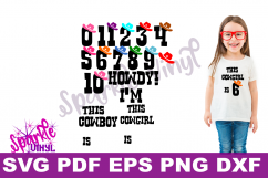 SVG Cowboy Cowgirl Birthday Party Age Numbers svg cut files for cricut or silhouette, Use Png files to create a printable, Western Numbers Product Image 1
