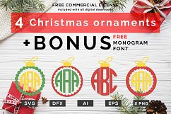 4 Monogram Ornaments - Christmas SVGs Bundle Product Image 1
