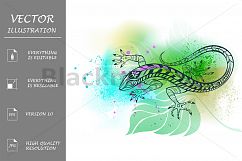 Contour Lizard on Leaf Product Image 1