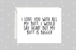 Humor Card, Butt Greeting Card Printable Product Image 1