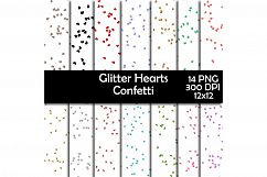 Glitter Heart Confetti Overlay Clipart Product Image 1
