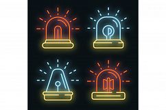 Flasher icon set vector neon Product Image 1