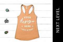 Light Orange Tank Top Mockup Next Level 1533 Muscle Top Vest Product Image 1