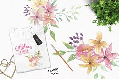 Watercolor Enliven Clipart Bouquets Flowers Purple Pink Product Image 3